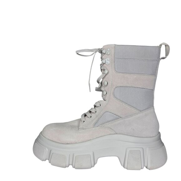 NWT Steve Madden Women's Rivka Bone Combat Boots - Picture 2 of 6